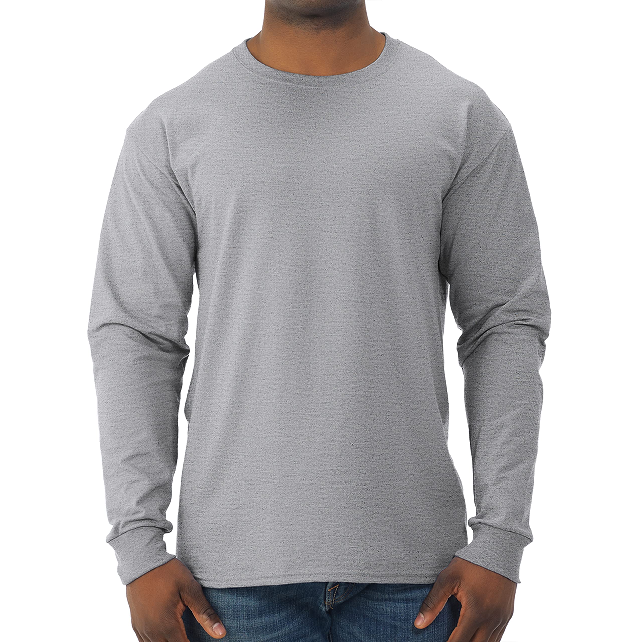 Jerzees Men's Dri-Power Cotton Blend Long Sleeve Tees, Moisture Wicking, Odor Protection, UPF 30+, Sizes S-3x
